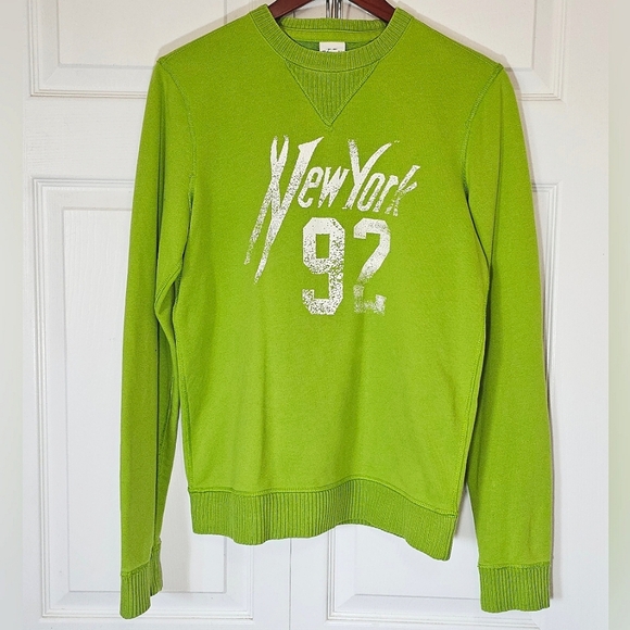 Abercrombie & Fitch Line Green New‎ York Sweatshirt Small Heavyweight Flaw - Picture 1 of 6